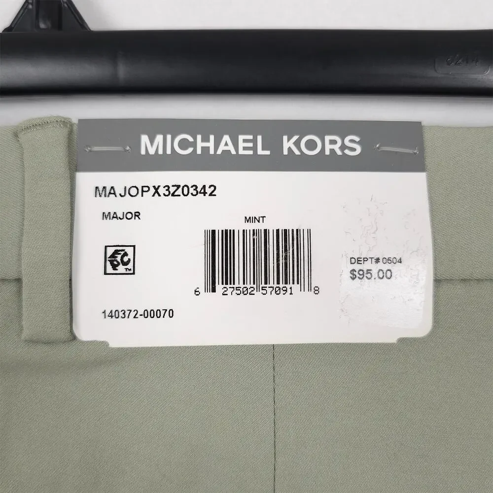 Michael Kors Mens Classic Fit Dress Pants 36x34 Mint Green Solid Stretch Cotton